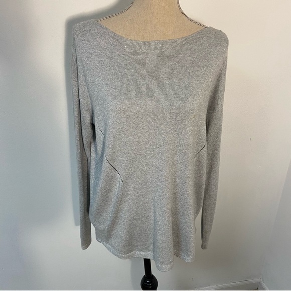 Talbots Sweaters - Talbots Women’s Sweater Pullover Boat Neck Metallic Silver Medium